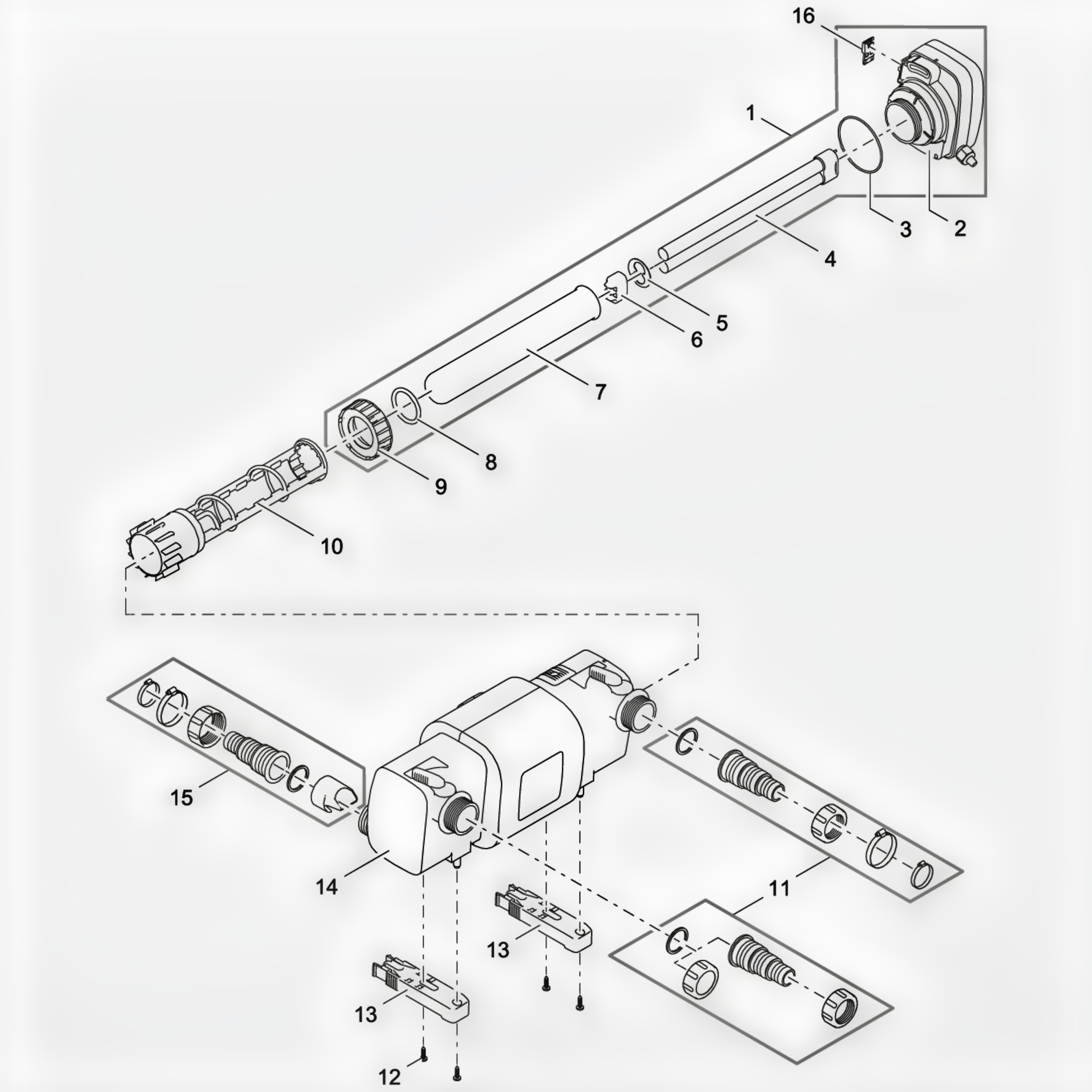 Tube Quartz D44 x 504,5 avec rebord - Pièces détachées pour Oase CAD Diagram, Diagram
