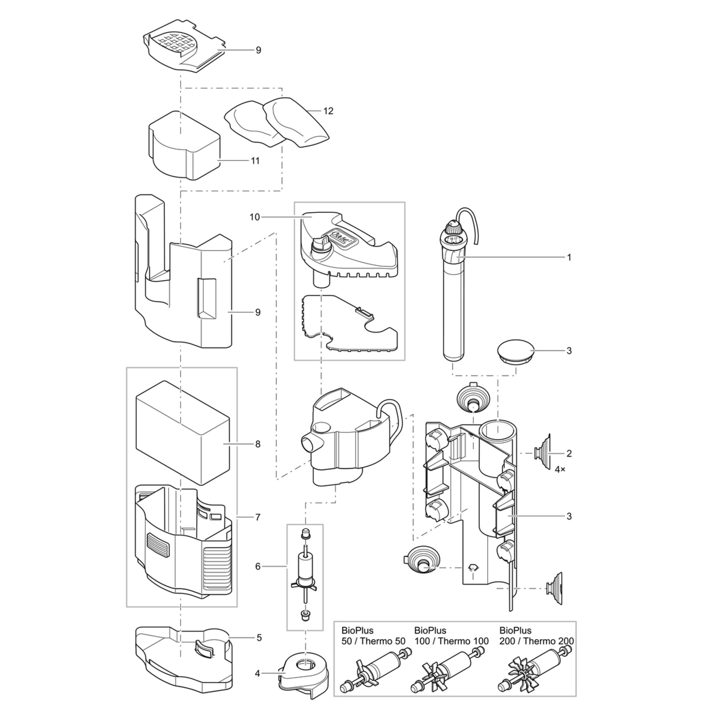 Couvercle de pompe de rechange BioPlus CAD Diagram, Diagram