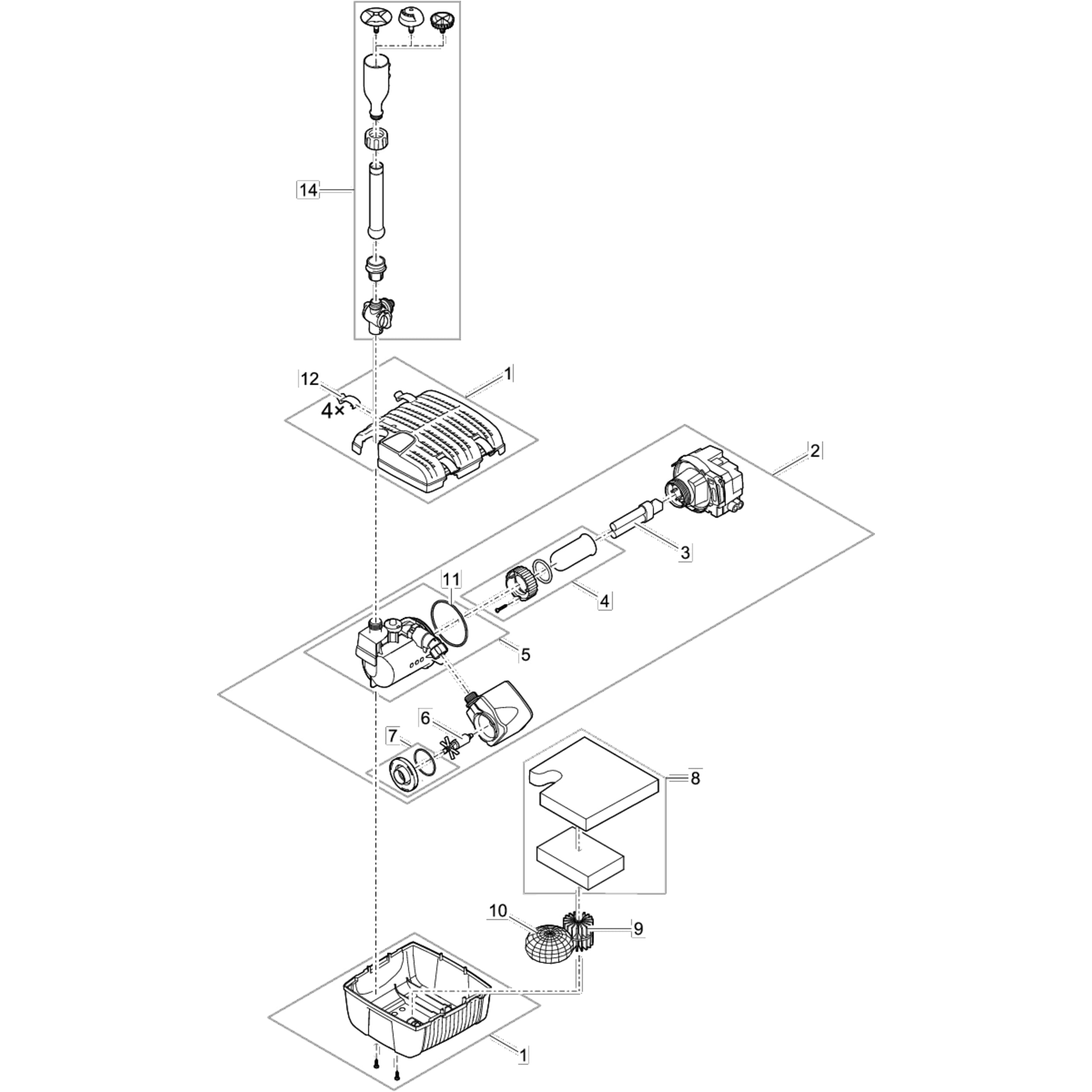 Rotor cpl. ASE 750 - Pièces détachées pour Oase CAD Diagram, Diagram