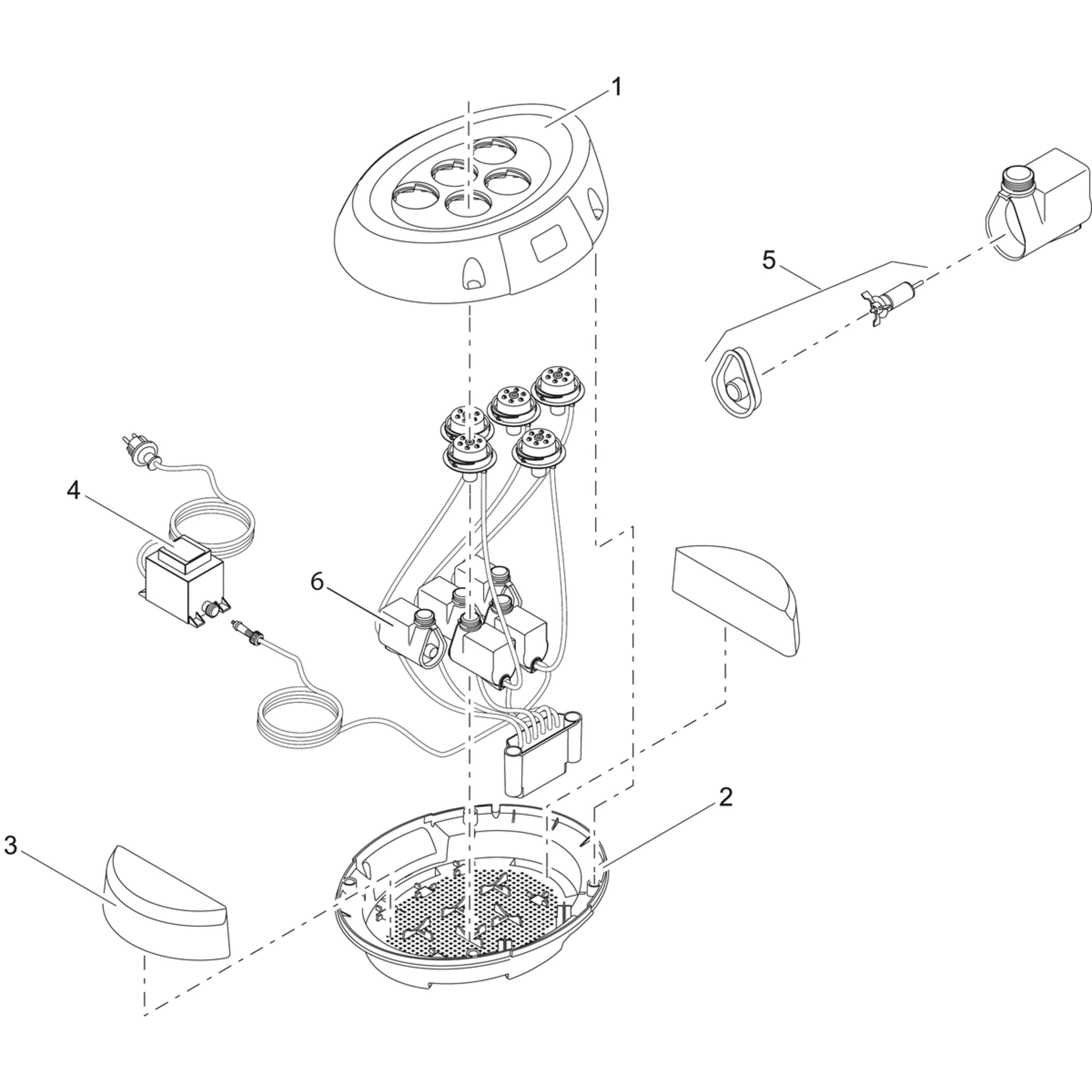 Rotor de rechange Water Starlet - Pièces détachées pour Oase Machine, Spoke, CAD Diagram, Diagram