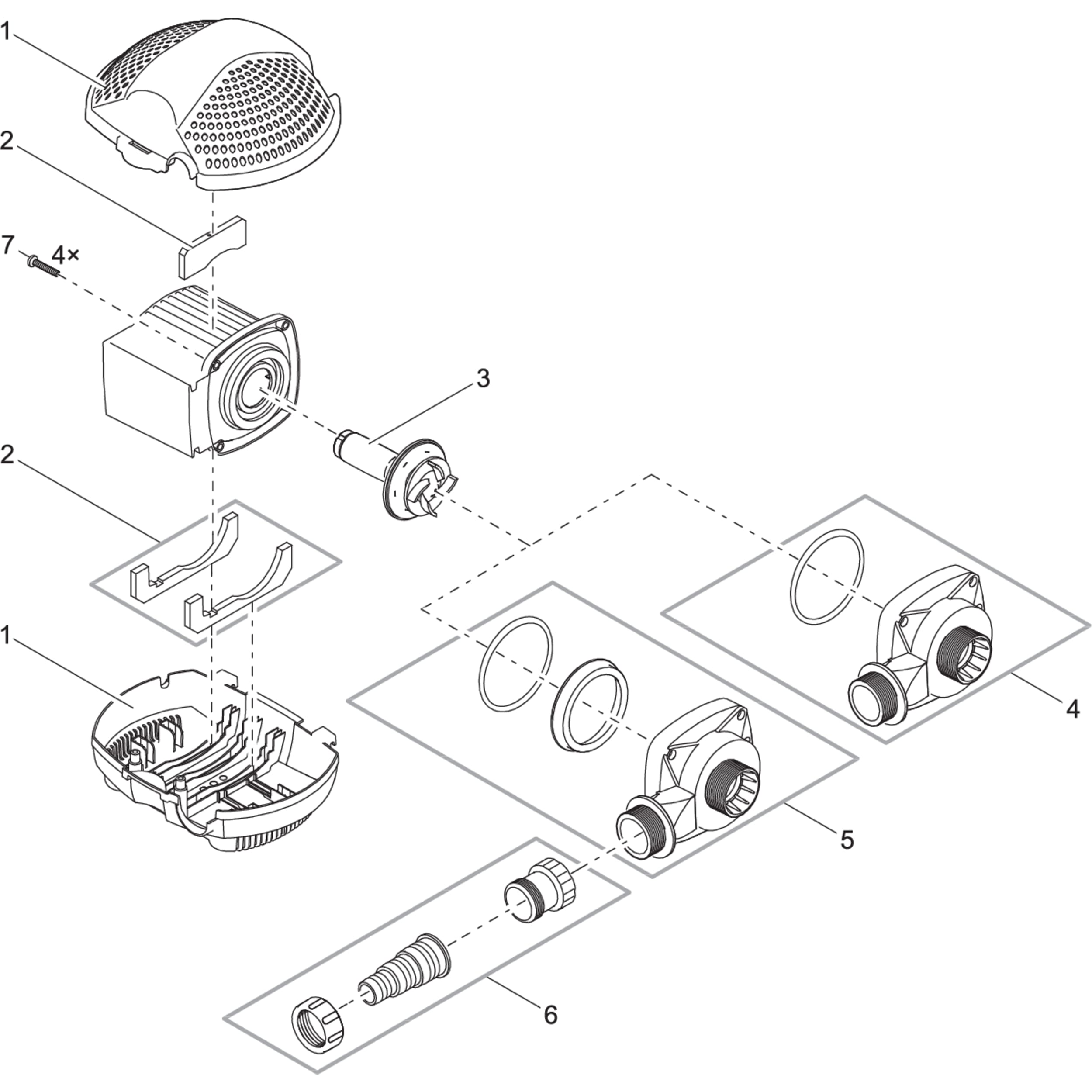 Rotor cpl. PondoMax 17000 - Pièces détachées pour Oase Machine, Spoke, CAD Diagram, Diagram, Wheel